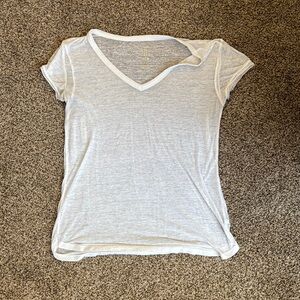 Aerie White Fitted V-Neck T-Shirt